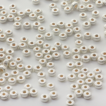 Srebrne oponki nacinane AG925 4mm