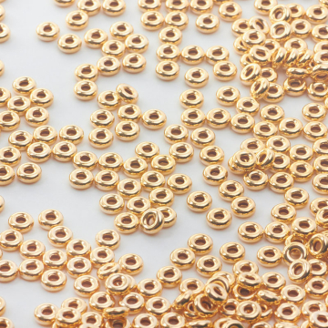 Srebrne donaty gładkie AG925 pozłacane 4mm