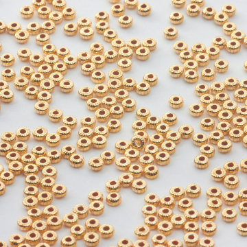 Srebrne oponki nacinane AG925 pozłacane 3mm