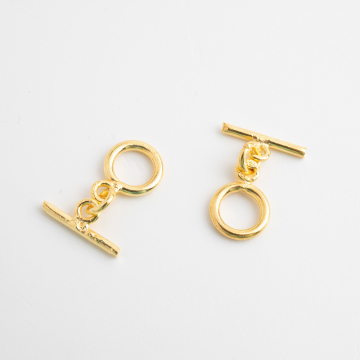 Zapięcie toggle kółko patyczek AG925 pozłacane 8mm