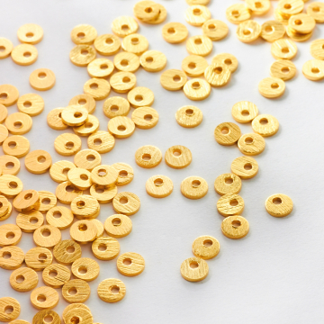 Srebrna przywieszka kółko satynowe pozłacane AG925 4mm