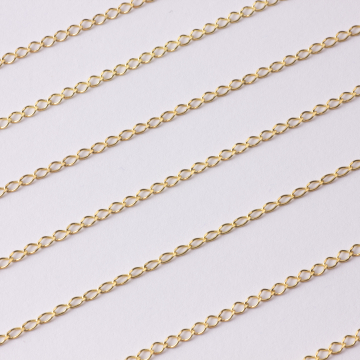 Srebrny łańcuch rombo podłużny AG925 pozłacany 2mm