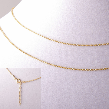 Srebrny łańcuszek simple gotowy z przedłużką AG925 pozłacany 44cm