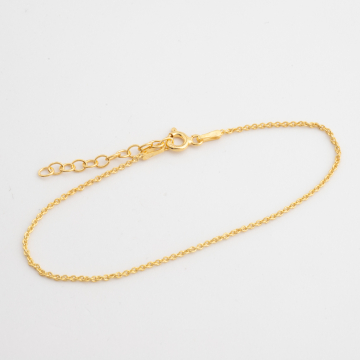 Srebrna bransoletka simple gotowa z przedłużką AG925 pozłacana 18cm