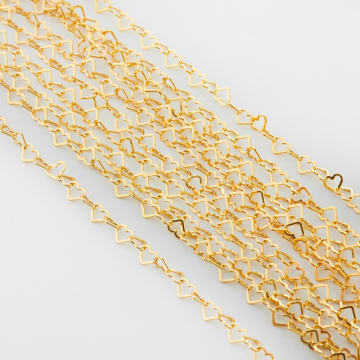 Srebrny łańcuszek serca AG925 4x3,5mm