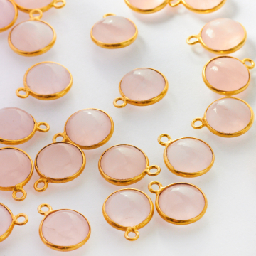 Kryształ górski krążek gładki w okuciu AG925 10mm