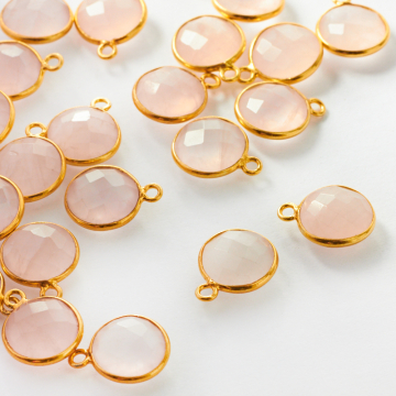 Kryształ górski krążek fasetowany w okuciu AG926 8mm