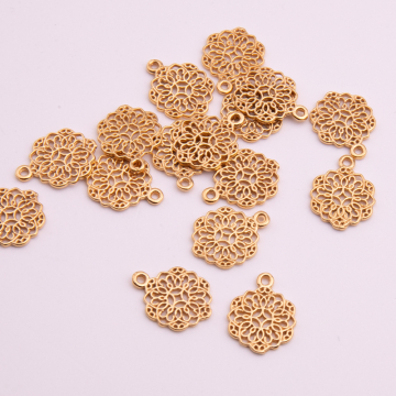 Zawieszka ażurowa mandala AG925 pozłacana 11mm