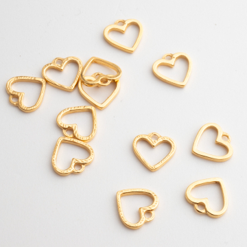 Srebrna zawieszka serce ażurowe ramka AG925 pozłacane 11,5mm