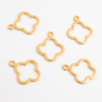 Srebrna zawieszka kwiatek wycięty AG925 pozłacana 14mm