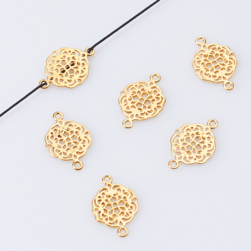 Srebrny łącznik ażurowy AG925 pozłacany 19mm