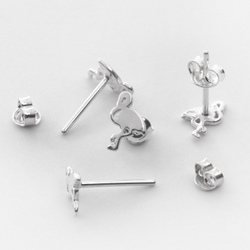 Srebrne kolczyki flamingi AG925 8x5,5mm