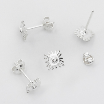 Srebrne kolczyki słońce AG925 6x6mm