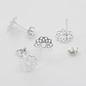 Srebrne kolczyki kwiatek AG925 8mm