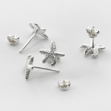 Srebrne kolczyki rozgwiazdy AG925 9mm