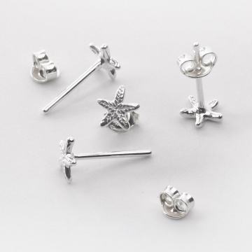 Srebrne kolczyki rozgwiazdy AG925 6mm