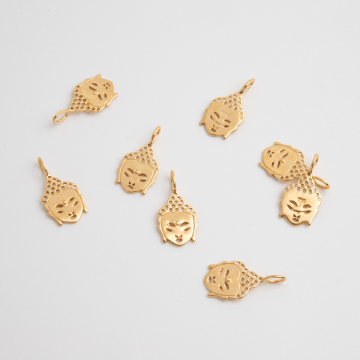 Srebrna zawieszka bogini indyjska pozłacana AG925 19mm