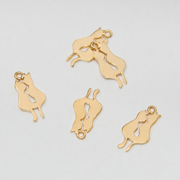 Srebrna zawieszka dwa kotki AG925 pozłacana 22mm