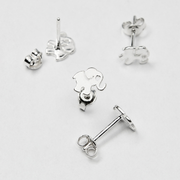 Srebne kolczyki sztyfty słoniki AG925 12mm