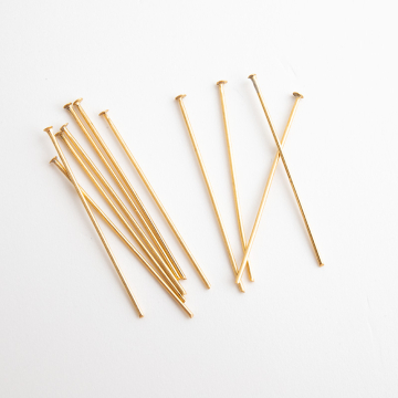 Szpilki z płaską główką ze stali chirurgicznej w kolorze złotym 30x0,7mm