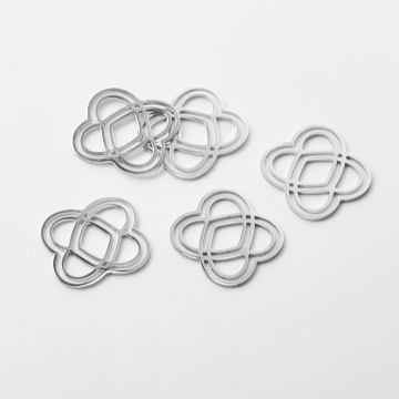 Zawieszka ze stali chirurgicznej dwa serca do naszyjników w kolorze srebrnym 21,5x20mm