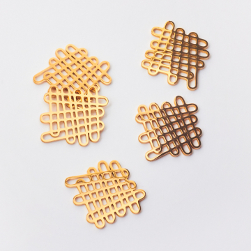 Zawieszka ze stali chirurgicznej zawijasy do naszyjników w kolorze złotym 19,5x18,5mm