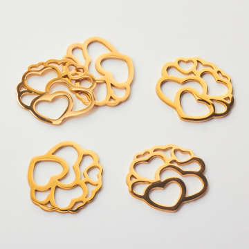 Zawieszka ze stali chirurgicznej serca do naszyjników w kolorze złotym 18,5mm