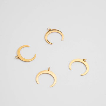 Zawieszka ze stali chirurgicznej róg obfitości chudy w kolorze złotym 20mm Zawieszka ze stali chirurgicznej róg obfitości chudy w kolorze złotym 20mm