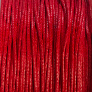 Sznurek bawełniany woskowany czerwony 1mm
