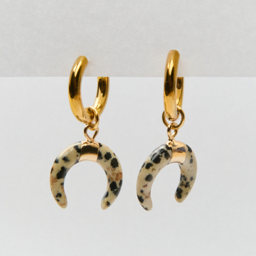 Kolczyki z rogiem obfitości jaspis dalmatyński