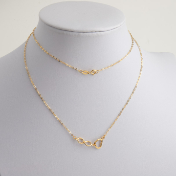 Naszyjnik ze srebra pozłacanego z motywem serca i nieskończoności