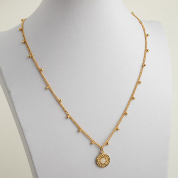 Naszyjnik ze stali chirurgicznej z kryształem górskim