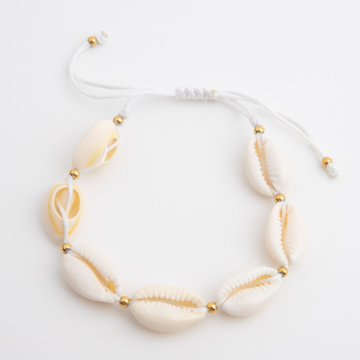 Bransoletka z muszli kauri na nylonowym sznurku