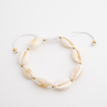 Bransoletka z muszli kauri na nylonowym sznurku