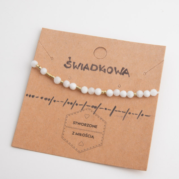 Bransoletka z kamieniem księżycowym alfabet Morse'a