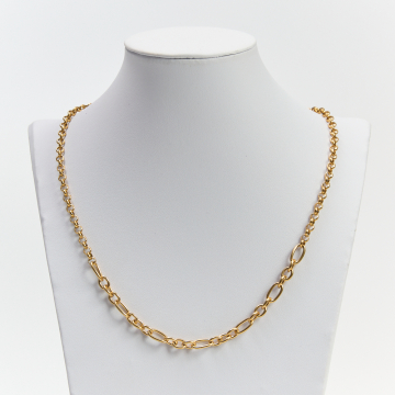 Naszyjnik z  łańcuszków ze stali chirurgicznej w kolorze złotym