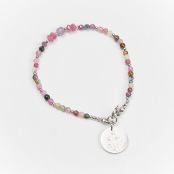 Bransoletka z turmalinu i zawieszką na lince jubilerskiej