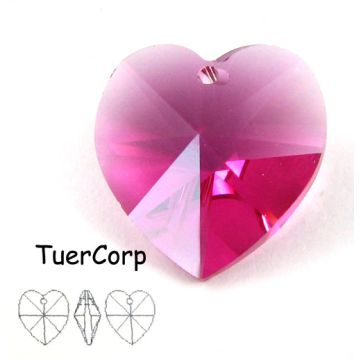 Swarovski heart 18mm fuchsia Swarovski heart 18mm fuchsia