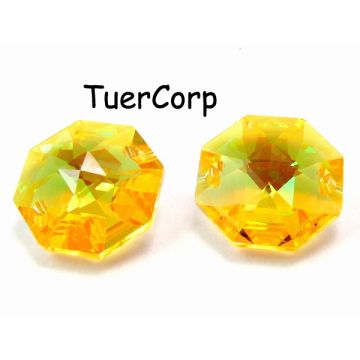 Octagon lily, light topaz blue AB 2 dziurki 14mm Octagon lily, light topaz blue AB 2 dziurki 14mm