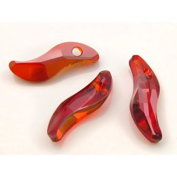 Swarovski wave pendant 19mm red magma