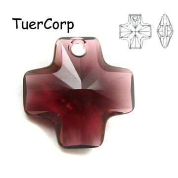 6866 cross pendant, SWAROVSKI, burgundy 20mm