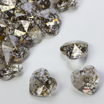 Swarovski heart pendant gold patina 18mm