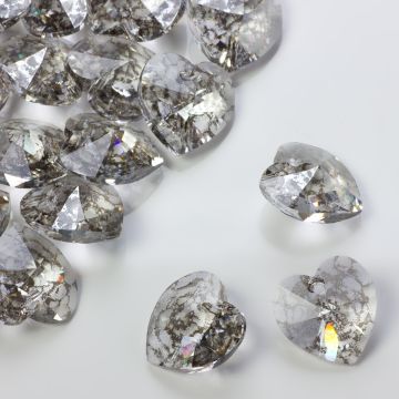 Swarovski heart pendant silver patina 18mm