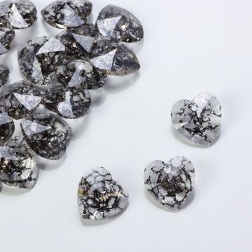 Swarovski heart pendant black patina 14mm