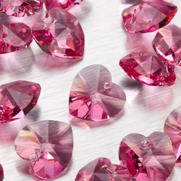 Swarovski heart 18 mm  rose