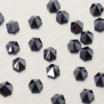 5060 Hexagon Spike bead jet hematite 7.5mm