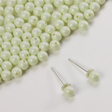 5818 round pearl do kolczyków pastel green 4mm