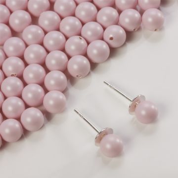 5818 round pearl do kolczyków pastel rose 6mm