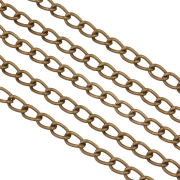 Łańcuch aluminiowy simple podłużny brąz 11x7mm