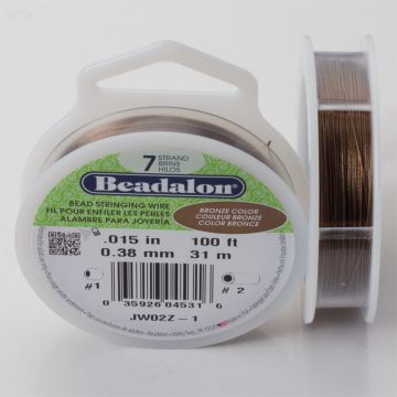 Linka stalowa Beadalon siedmiostrunowa 31m 0.38mm bronze